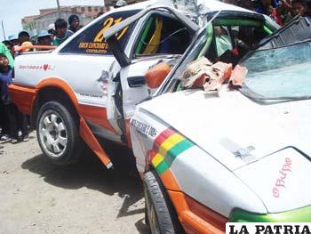 Así quedó el coche que de José Luis Condori tras el accidente donde falleció su navegante Erick Canchari