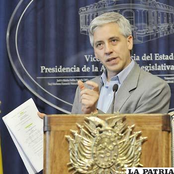 El vicepresidente Álvaro García Linera indicó que nuestro país continúa con los trámites para lograr extradición de Mario Cossío