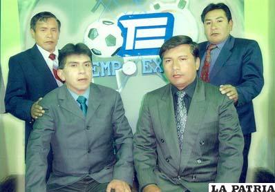 Equipo de Tiempo Extra; Orlando Quintana, Carlos Villca, Hugo Salazar y Heber Flores.