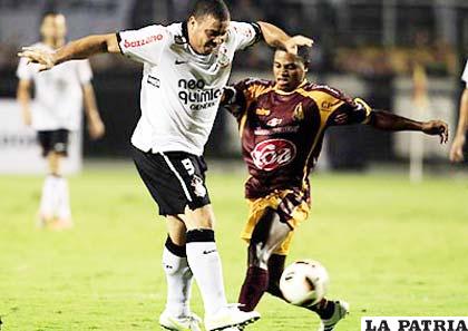 Encuentro que jugaron Corinthians con Tolima, en Brasil.