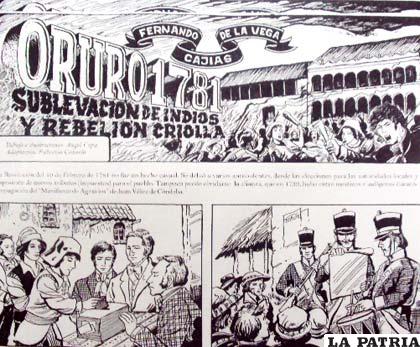 Una fracción de la historieta que se incluye en la nueva edición de la revista “Historias de Oruro”