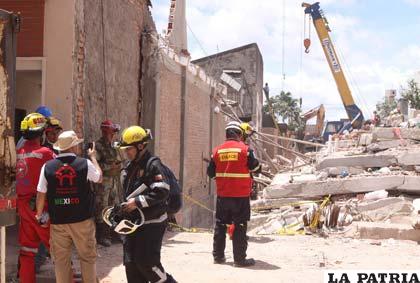 Rescatistas de diferentes países llegaron para ayudar en la emergencia por el derrumbe del edificio Málaga