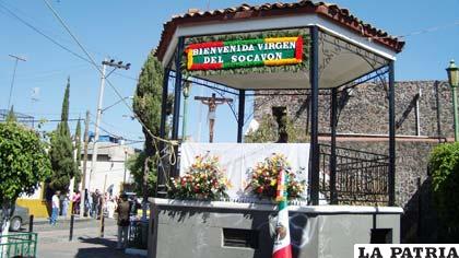 La plaza de Iztacalco donde se venera a la Virgen Morena del Socavón