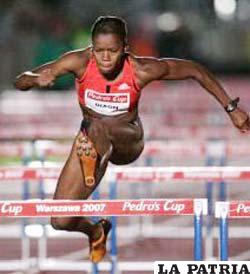 Vonette Dixon ganadora de la prueba de los 60 metros
