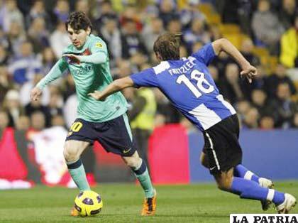 Leo Messi anotó dos goles para el Barcelona frente al Hércules