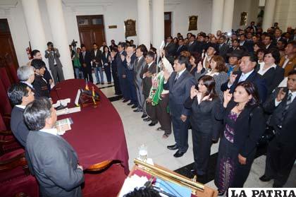 El presidente Morales posesionó a las nuevas autoridades del ahora llamado Órgano Judicial