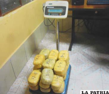 Similar droga fue incautada en Challapata (foto archivo)