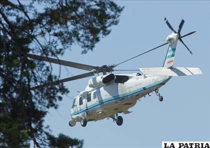 El helicóptero presidencial traslada a la mandataria argentina Cristina Fernández a su residencia de Olivos