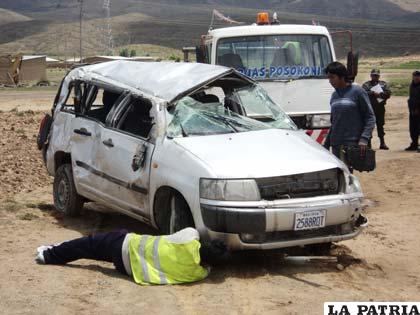 Accidente en la carretera Huanuni