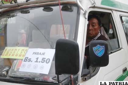 Choferes el año pasado lucharon por incrementar el pasaje, y cobraron hasta 1.50 bolivianos