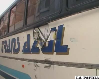 Los daños del ómnibus Trans Azul fueron de consideración