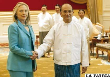 Hillary Clinton, ha anunciado hoy la voluntad de su país de restablecer las relaciones diplomáticas con Birmania e intercambiar embajadores