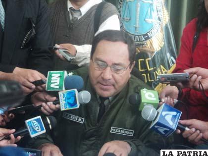 Cnl. Héctor Fabio Ríos Montaño, director de la Felcc Oruro
