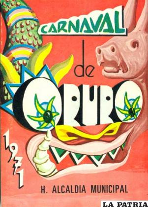 Programa del Carnaval de Oruro de 1971, elaborado por la HAMO