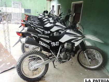 Motocicletas entregadas a la unidad de Tránsito