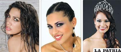 La Miss Bolivia 2010, Olivia Pinheiro; la Miss Bolivia 2012, Yessica Mouton y la Miss Bolivia Mundo 2012, Mariana García