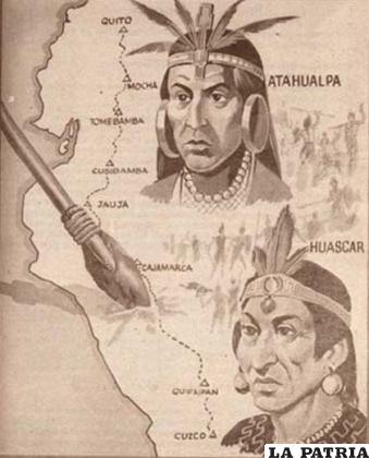 Imágenes de los incas Huáscar y Atahuallpa