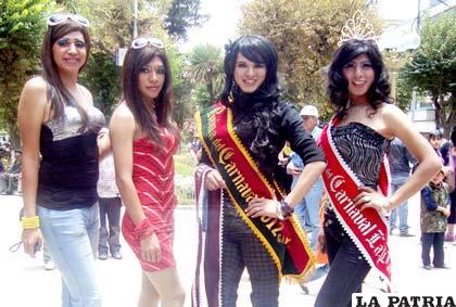 Candidatas para la elección de Reyna del Carnaval Transformista Bolivia 2013