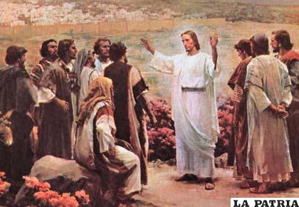 Jesús imparte enseñanzas a sus apóstoles