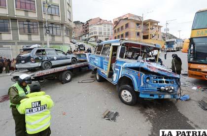 La escena del incidente en otro lugar de La Paz