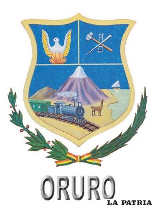 Imagen del Escudo Oficial de Oruro, creado el 26 de diciembre de 1903