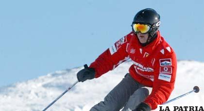 Michael Schumacher, esquiando en la nieve