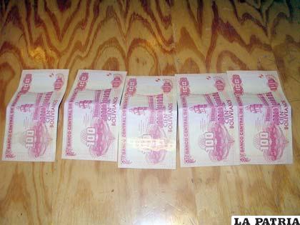 Los billetes falsos que presuntamente le dieron al 
rentista