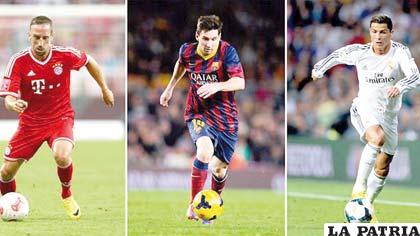 Ribéry, Messi y Ronaldo, uno de los tres ganará el Balón de Oro