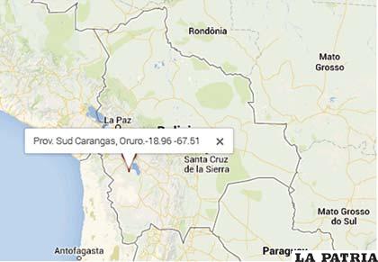 En Sur Carangas se registró un sismo leve 