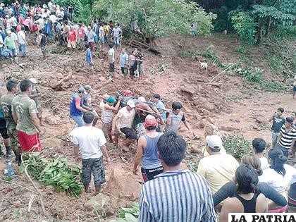 Alud sepultó una vivienda en Rurrenabaque, Beni