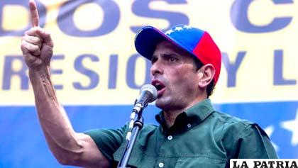El líder opositor venezolano y candidato en los dos últimos comicios presidenciales, Henrique Capriles 