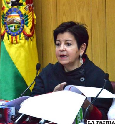 La ministra de Desarrollo Productivo y Economía Plural, Teresa Morales
