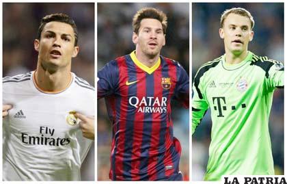 Cristiano, Messi y Neuer, uno de los tres se llevará el Balón de Oro el lunes