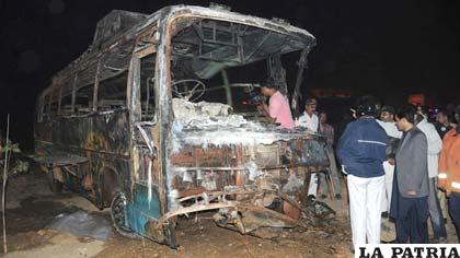 El autobús siniestrado en Karachi