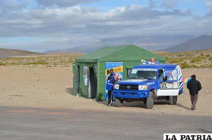 Puestos de salud como éste fueron instalados para atención durante el Rally Dakar