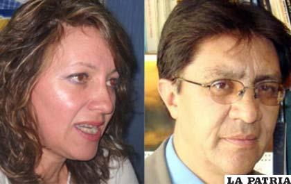 Los candidatos de Unidad Nacional (UN) para la Gobernación y la Alcaldía de La Paz, Elizabeth Reyes y Carlos Cordero