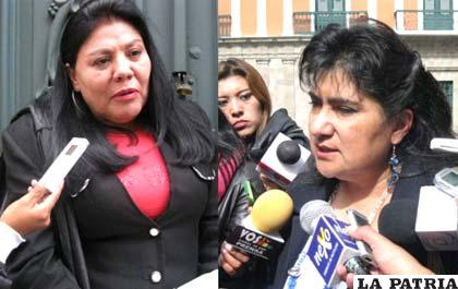 Las diputadas Norma Piérola, del PDC, y Jimena Costa, de UD