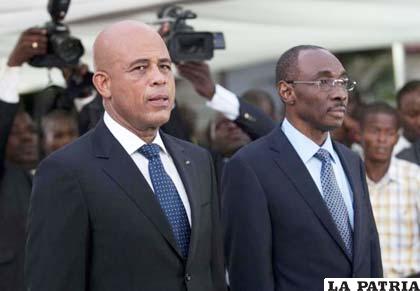 El presidente de Hatí, Michel Martelly y el primer ministro Evans Paul