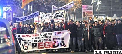 Imagen de una manifestación de Pegida en Alemania