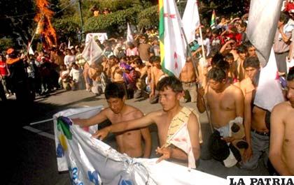 Agresiones físicas a indígenas en Sucre el 24 de mayo de 2008