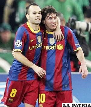 Andrés Iniesta y Lionel Messi