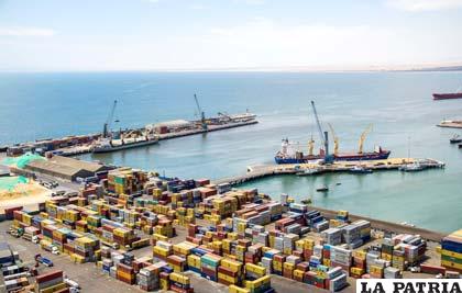 El puerto de Arica, según Chile, es el más utilizado por Bolivia, con el 86%; 10% el de Antofagasta