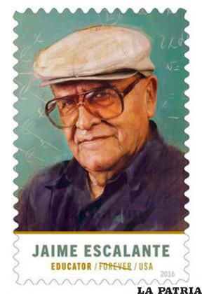 Sello postal del profesor boliviano Jaime Escalante /ANF
