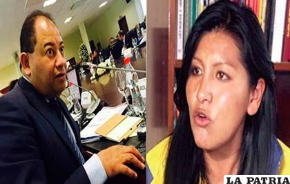 El ministro de Gobierno, Carlos Romero, y la alcaldesa de El Alto, Soledad Chapetón /ANF