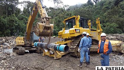 Una mazamorra generó la rotura del Gasoducto Carrasco-Cochabamba