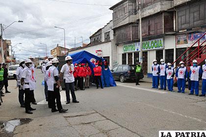 Simulacro de puntos de atención de la Cruz Roja en el Carnaval de Oruro /Foto archivo