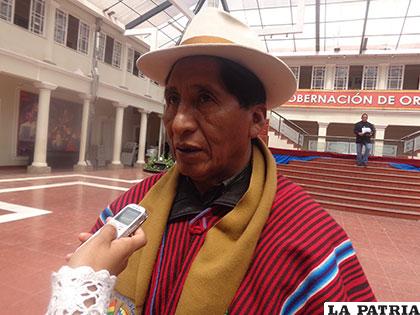 Cristóbal Huacota representante de los comunarios de La Joya