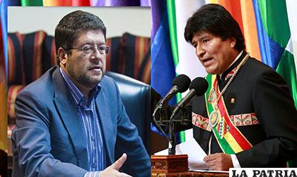 Samuel Doria Medina y el Presidente Evo Morales