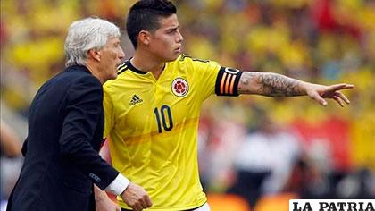 Pekerman dirige a James en la selección colombiana de fútbol