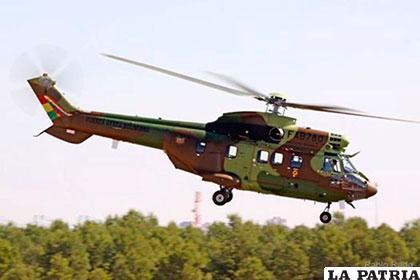 Un nuevo helicóptero Súper Puma denominado por la FAB como 